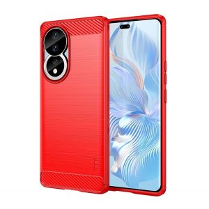 MOFI Husă silicon pentru telefon (rezistent la impact mediu, călcâi cu pernă de aer, periat, model carbon) PIROS Honor 90 5G