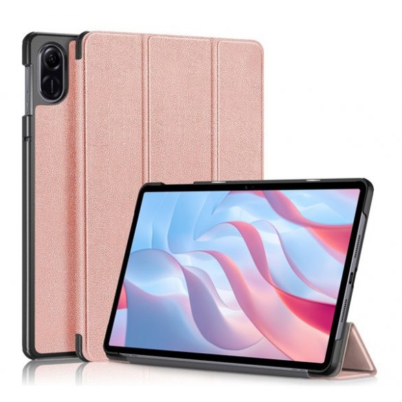 Carcasa in picioare, efect piele (FLIP, deschidere laterala, TRIFOLD, suport de masa) ROSE GOLD Honor Pad X9