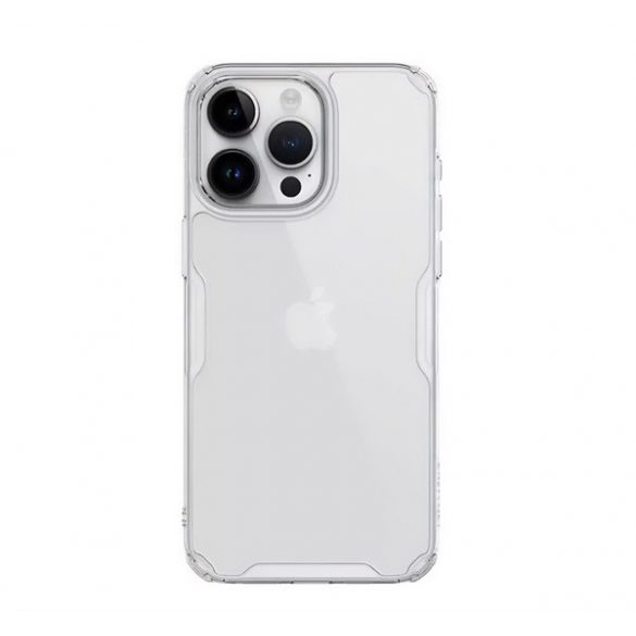 Protector de telefon din plastic NILLKIN NATURE PRO (cadru din silicon, rezistenta medie la impact, colt cu perna de aer) TRANSPARENT Apple iPhone 15 Pro Max