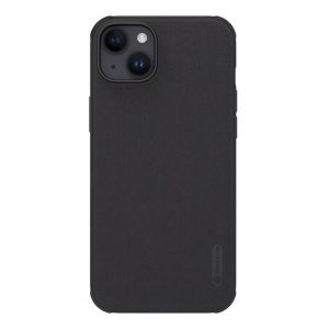 Protector de telefon din plastic NILLKIN SUPER FROSTED PRO (rezistent mediu la impact, cauciucat, suprafață rugoasă) NEGRU Apple iPhone 15 Plus