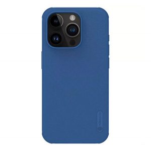 Protector de telefon din plastic NILLKIN SUPER FROSTED PRO (rezistent mediu la impact, cauciucat, suprafață rugoasă) ALBASTRU ÎNCHIS Apple iPhone 15 Pro