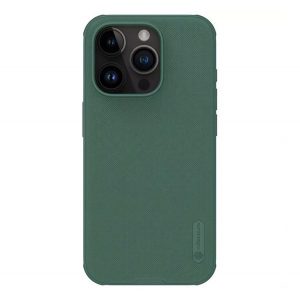 Protector de telefon din plastic NILLKIN SUPER FROSTED PRO (rezistent mediu la impact, cauciucat, suprafață rugoasă) VERDE ÎNCHIS Apple iPhone 15 Pro