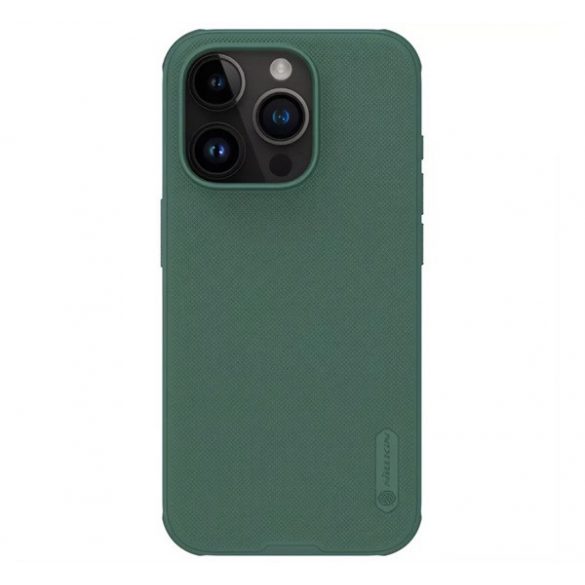 Protector de telefon din plastic NILLKIN SUPER FROSTED PRO (rezistent mediu la impact, cauciucat, suprafață rugoasă) VERDE ÎNCHIS Apple iPhone 15 Pro