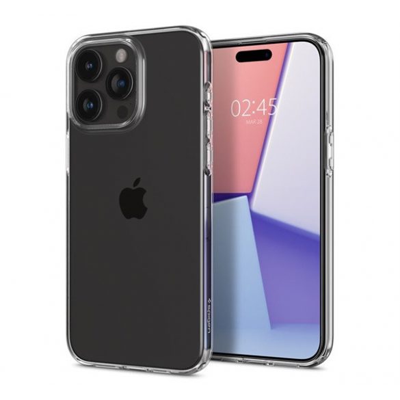 Protector de telefon din silicon SPIGEN LIQUID CRYSTAL (rezistență medie la impact, colț cu pernă de aer) TRANSPARENT Apple iPhone 15 Pro