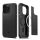 Protectie de telefon din plastic SPIGEN MAG ARMOR (rezistenta la impact mediu, compatibil Apple Magsafe, model in dungi) NEGRU Apple iPhone 15 Pro