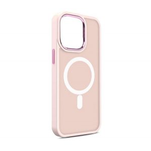 Protector de telefon din silicon (rezistenta la impact mediu, mat, spate din plastic, protectie pentru camera, compatibil Magsafe) ROZ Apple iPhone 15 Pro