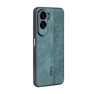 Protecție din plastic pentru telefon (cadru din silicon, spate cu efect de piele, model 3D cu diamante, premium) ZÖLD Honor 90 Lite 5G