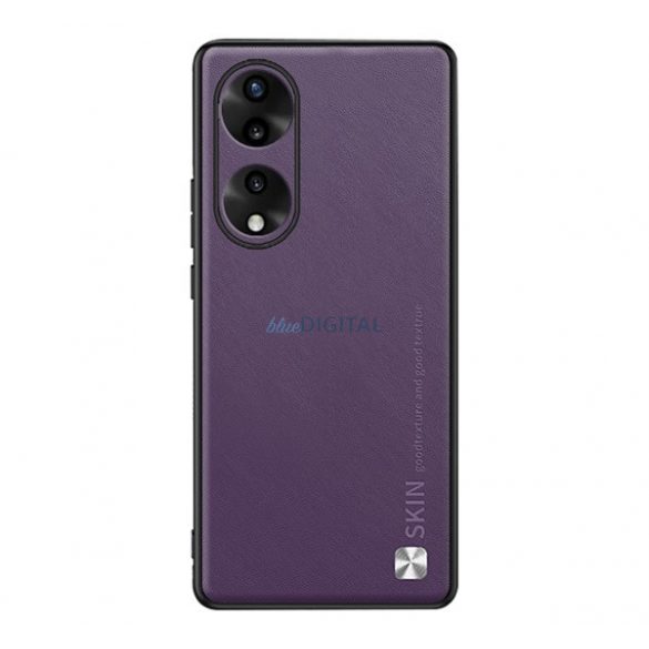 Husă silicon pentru telefon (spate din piele, protecție cameră, decor metalic) BORDO Honor 90 5G