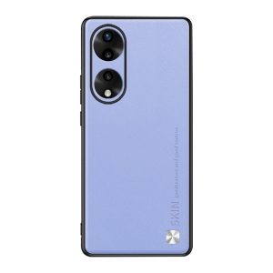 Husă silicon pentru telefon (spate din piele, protecție cameră, decor metalic) LILA Honor 90 5G