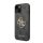 Protector de telefon din plastic CG MOBILE GUESS 4G BIG METAL LOGO (rezistent mediu la impact, spate cu efect piele) GRI Apple iPhone 15