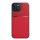 Protectie din plastic pentru telefon (cadru din silicon, rezistenta medie la impact, placa metalica incorporata, spate cu efect piele, model in dungi) RED Apple iPhone 15 Plus