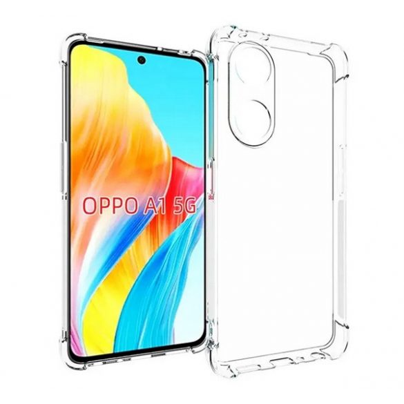 Protectie din silicon pentru telefon (rezistenta la impact medie, colt cu perna de aer) TRANSPARENT Oppo A98 5G