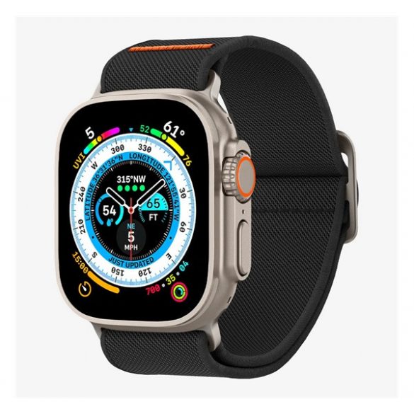 Curea de rezervă SPIGEN LITE FIT ULTRA (dimensiune personalizată, mare, textil) NEGRU Apple Watch Series 1 42mm, Apple Watch Series 2 42mm, Apple Watch Series 3 42mm, Apple Watch Series 4 44mm, Apple Watch Series 5 44mm, Apple Watch Series 6 44mm , 