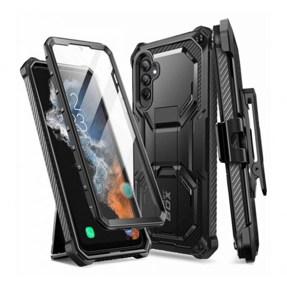 SUPCASE ARMORBOX protector protector pentru telefon din plastic (rezistență mare la impact, colț cu pernă de aer, poate fi prins de o curea) NEGRU Samsung Galaxy S23 FE (SM-S711)