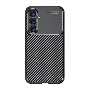 Protectie din silicon pentru telefon (rezistenta la impact, colt cu perna de aer, model carbon) NEGRU Samsung Galaxy S23 FE (SM-S711)