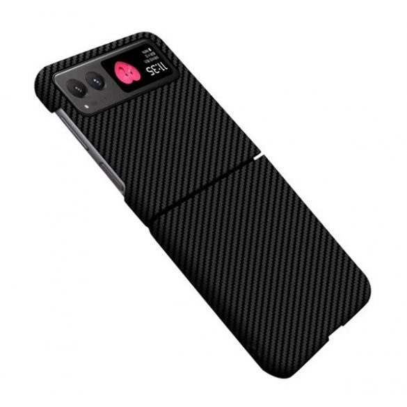 Protectie din plastic pentru telefon (model carbon) NEGRU Motorola Razr 40 5G