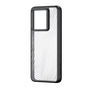 DUX DUCIS AIMO protecțiede plastic pentru telefon (rezistent la impact mediu, cadru din silicon, protecție pentru cameră, mat, model de valuri) negru Xiaomi 13T Pro, Xiaomi 13T