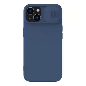 Protector de telefon din silicon NILLKIN CAMSHIELD SILKY (mat, interior din microfibră de pluș, protecție camerei, ecologic) ALBASTRU ÎNCHIS Apple iPhone 15 Plus