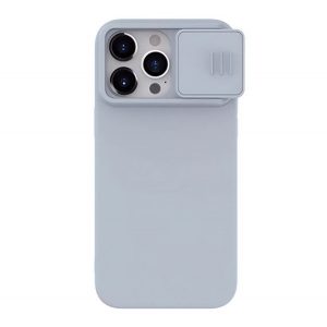 NILLKIN CAMSHIELD SILKY Husă silicon pentru telefon (mat, microfibră pluș interior, camera de protecție, eco-friendly) GREY Apple iPhone 15 Pro