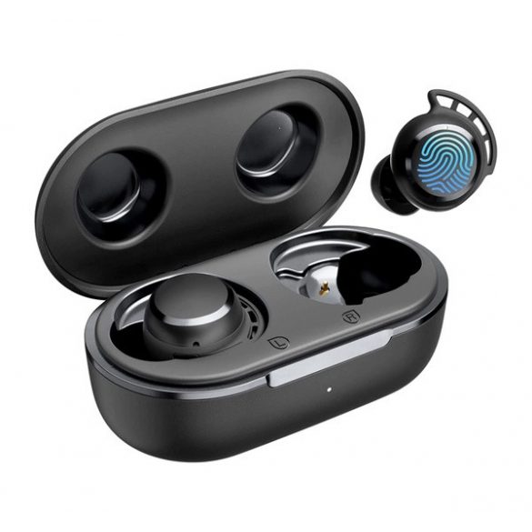 Căști bluetooth TRIBIT FLYBUDS 3 BTH92SC STEREO (v5.3, TWS, microfon, filtru de zgomot, IPX7 rezistent la apă + carcasă de încărcare) NEGRU