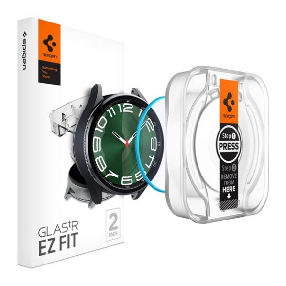 SPIGEN EZ FIT sticlă de protecție pentru ecran 2 buc (2.5D, 0.2mm, ultra-subțire, 9H) TRANSPARENT Samsung Galaxy Watch 6 Classic eSIM 47mm (SM-R965), Samsung Galaxy Watch 6 Classic 47mm (SM-R960)