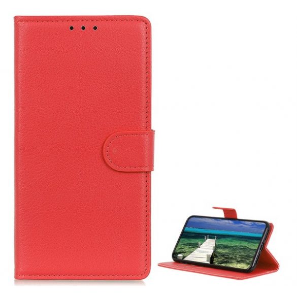 Carcasa in picioare, efect piele (FLIP, deschidere laterala, functie de suport pentru birou, premium) RED Honor X6a