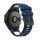 Curea de schimb (dimensiune personalizată, 22 mm, silicon, cataramă neagră, conexiune QuickFit) ALBASTRU ÎNCHIS/ALB Garmin Epix (Gen2), Garmin Fenix ​​​​3, Garmin Fenix ​​​​3 HR, Garmin Fenix ​​​​5, Garmin Fenix ​​​​6 , Garmin Fenix ​​​​6 Pro, Garmi