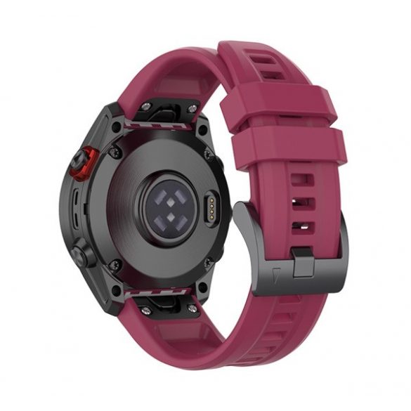 Curea de schimb (dimensiune personalizată, 20 mm, silicon, conexiune QuickFit) BURGUNDY Garmin Epix Pro (Gen2) 42 mm, Garmin Fenix ​​​​5S, Garmin Fenix ​​​​5S Plus, Garmin Fenix ​​​​6S, Garmin Fenix ​​​​6S Pro, Garmin Fenix ​​6S Pro Solar, Garmin Fe