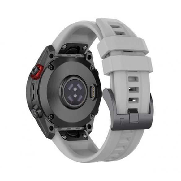 Curea de schimb (dimensiune personalizată, 20 mm, silicon, conexiune QuickFit) GRI Garmin Epix Pro (Gen2) 42 mm, Garmin Fenix ​​​​5S, Garmin Fenix ​​​​5S Plus, Garmin Fenix ​​​​6S, Garmin Fenix ​​​​6S Pro, Garmin Fenix ​​6S Pro Solar, Garmin Fenix ​