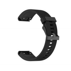 Curea de schimb (dimensiune personalizată, 20 mm, silicon, diamant, conexiune QuickFit) NEGRU Garmin Epix Pro (Gen2) 42 mm, Garmin Fenix ​​​​5S, Garmin Fenix ​​​​5S Plus, Garmin Fenix ​​​​6S, Garmin Fenix ​​​​6S Pro, Garmin Fenix ​​​​6S Pro Solar, G