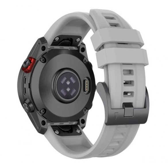 Curea de schimb (dimensiune personalizată, 22 mm, silicon, conexiune QuickFit) GRI Garmin Epix (Gen2), Garmin Fenix ​​​​3, Garmin Fenix ​​​​3 HR, Garmin Fenix ​​​​5, Garmin Fenix ​​​​6, Garmin Fenix ​​​​6 Pro, Garmin Fenix ​​​​6 Pro Solar, Garmin Fe