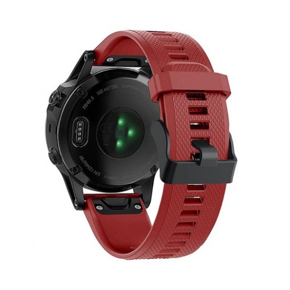 Curea de schimb (dimensiune personalizată, 22 mm, silicon, diamant, conexiune QuickFit) ROȘU Garmin Epix (Gen2), Garmin Fenix ​​​​3, Garmin Fenix ​​​​3 HR, Garmin Fenix ​​​​5, Garmin Fenix ​​​​6, Garmin Fenix ​​​6 Pro, Garmin Fenix ​​​​6 Pro Solar, 