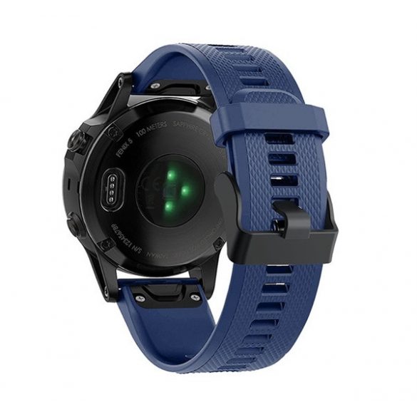 Curea de schimb (dimensiune personalizată, 22 mm, silicon, diamant, conexiune QuickFit) ALBASTRU ÎNCHIS Garmin Epix (Gen2), Garmin Fenix ​​​​3, Garmin Fenix ​​​​3 HR, Garmin Fenix ​​​​5, Garmin Fenix ​​​​6, Garmin Fenix ​​6 Pro, Garmin Fenix ​​​​6 P