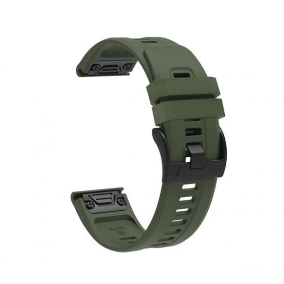 Curea de schimb (dimensiune personalizată, 26 mm, silicon, conexiune QuickFit) VERDE ÎNCHIS Garmin Epix Pro (Gen2) 51 mm, Garmin Fenix ​​​​5X, Garmin Fenix ​​​​6X, Garmin Fenix ​​​​6X Pro, Garmin Fenix ​​​​6X Pro Sapphire, Garmin Fenix ​​​​6X Pro So