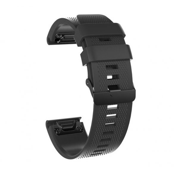 Curea de schimb (dimensiune personalizată, 26 mm, silicon, diamant, conexiune QuickFit) NEGRU Garmin Epix Pro (Gen2) 51 mm, Garmin Fenix ​​​​5X, Garmin Fenix ​​​​6X, Garmin Fenix ​​​​6X Pro, Garmin Fenix ​​​​6X Pro Sapphire , Garmin Fenix ​​​​6X Pro