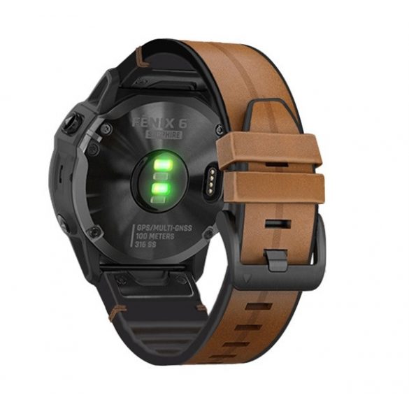 Curea de schimb (dimensiune personalizată, 22 mm, efect piele, conexiune QuickFit) MARO Garmin Fenix ​​​​3, Garmin Fenix ​​​​6, Garmin Fenix ​​​​6 Sapphire, Garmin Fenix ​​​​6 Pro, Garmin Fenix ​​​​5, Garmin Fenix ​​​​3 HR, Garmin Epix (Gen2), Garmi