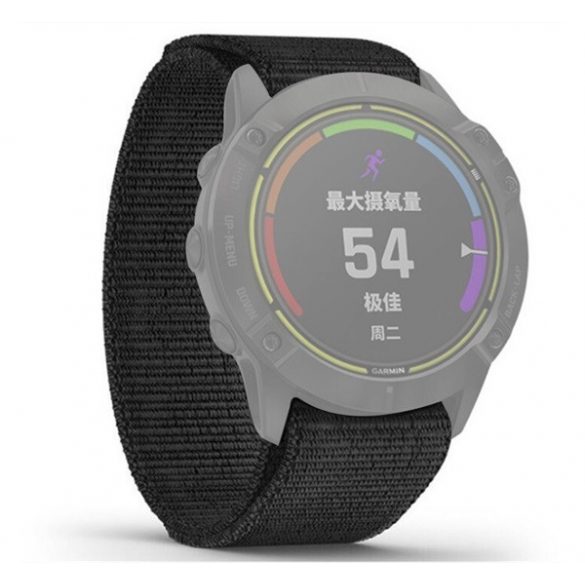 Curea de schimb (dimensiune personalizată, 26 mm, nailon, Velcro, respirabilă) NEGRU Garmin Fenix ​​​​6X, Garmin Fenix ​​​​6X Pro Solar, Garmin Fenix ​​​​5X, Garmin Fenix ​​​​7X, Garmin Fenix ​​​​6X Pro, Garmin Fenix ​​6X Pro Sapphire, Garmin Fenix 