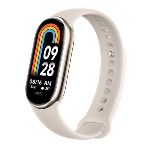 Brățară inteligentă bluetooth XIAOMI Smart Band 8 (v5.3, contor de activitate, monitor de somn, 120 moduri sport, rezistentă la apă, 5 ATM) CHAMPAGNE