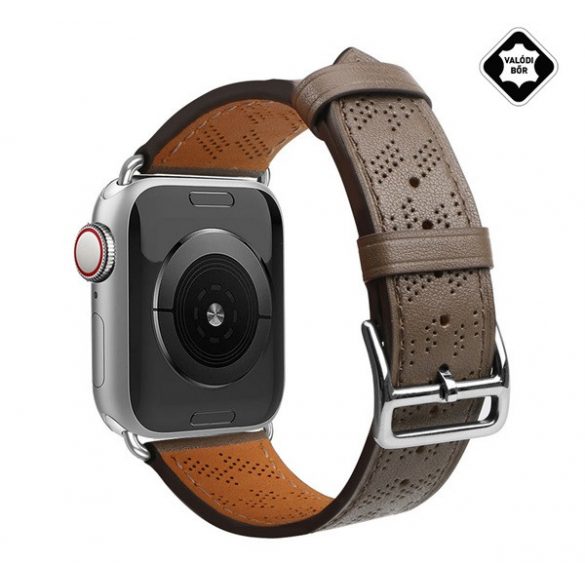 Curea de schimb (dimensiune personalizată, mică, piele naturală, perforată) MARO ÎNCHIS Apple Watch Series 9 41mm, Watch Series 1 38mm, Watch Series 2 38mm