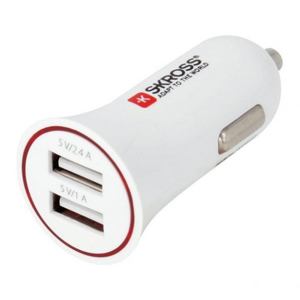 Incarcator auto SKROSS 2 prize USB (17W, incarcator rapid) ALB