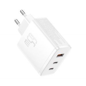 BASEUS OS-CUBE PRO încărcător de rețea USB+2 priză tip C (65W, GaN5, încărcător rapid PD 3.0) ALB