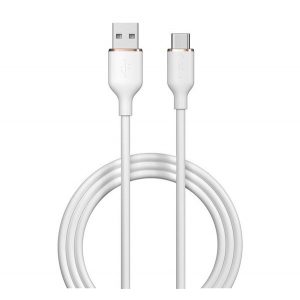 Cablu de date DEVIA JELLY (USB -Type-C, 2.4A, încărcător rapid, 120cm) ALB