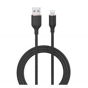 Cablu de date DEVIA JELLY (USB - lightning, 2.4A, încărcător rapid, 120cm) NEGRU