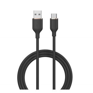 Cablu de date DEVIA JELLY (USB -Type-C, 2.4A, încărcător rapid, 120cm) NEGRU