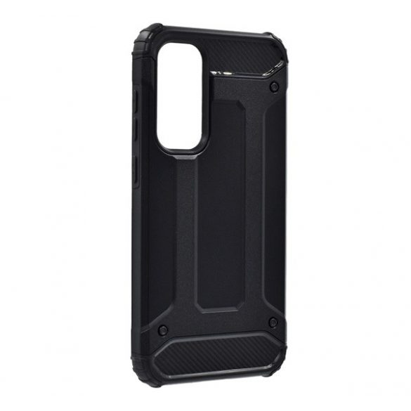 Protector de telefon din plastic Defender (rezistenta la impact, colt cu perna de aer, interior din silicon, efect metalic) NEGRU Samsung Galaxy S23 FE (SM-S711)