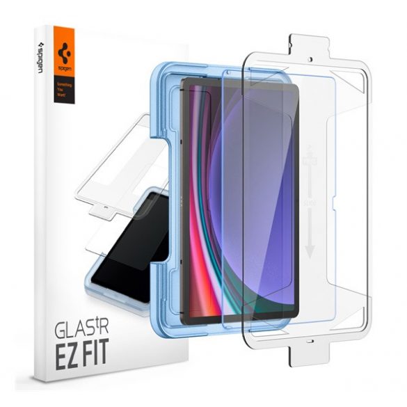 SPIGEN EZ FIT HD sticlă de protecție a ecranului (2.5D, compatibil cu carcasă, ultra-subțire, 0.2mm, 9H + cadru auxiliar) TRANSPARENT Samsung Galaxy Tab S9 Plus LTE (SM-X816), Galaxy Tab S9 Plus WIFI (SM-X810)