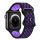 Curea de schimb (dimensiune personalizată, mică, din silicon, perforată, respirabilă) NEGRU/MOV Apple Watch Series 9 41mm, Watch Series 8 41mm, Watch Series 7 41mm