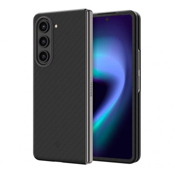 Protectie de telefon din silicon SPIGEN AIRSKIN PRO (rezistenta la impact mediu, model carbon) NEGRU Samsung Galaxy Z Fold5 5G (SM-F946)