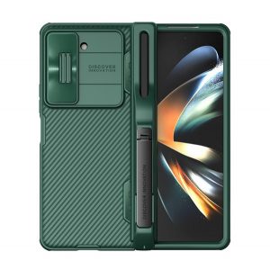 Protector de telefon din plastic NILLKIN CAMSHIELD PRO (cadru din silicon, rezistenta medie la impact, protectie camera, suport S Pen) VERDE INCHIS Samsung Galaxy Z Fold5 5G (SM-F946)