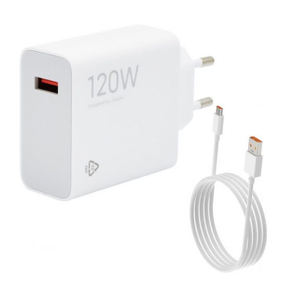 Încărcător XIAOMI priză USB (120W, încărcător rapid PD + cablu tip C) ALB